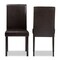 Baxton Studio Mia Modern Dark Brown Faux Leather Upholstered Dining Chair, PK2 142-8029 - alternate 3